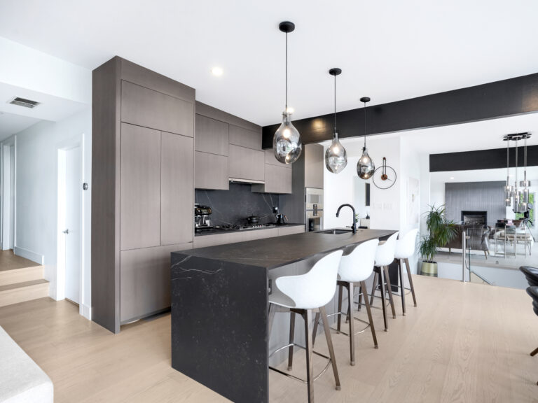 Open-concept living room in custom home at 4089 Canterbury Crescent North Vancouver