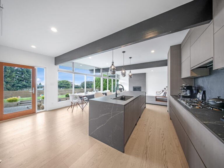 Custom home exterior at 4089 Canterbury Crescent North Vancouver with modern design