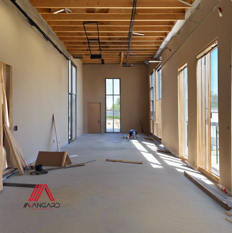 Contemporary office and retail building construction in Vancouver by Avangard Development
