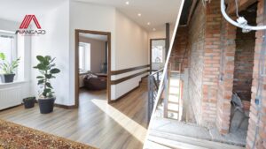 Renovation project in Vancouver with modern materials and contractors working on site